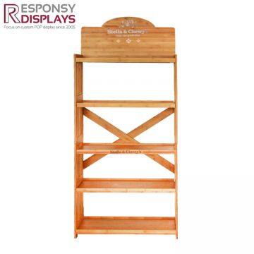 Hot Sale Customized 5 Layer Bamboo Floor Display Stand for Pet Products photo-2