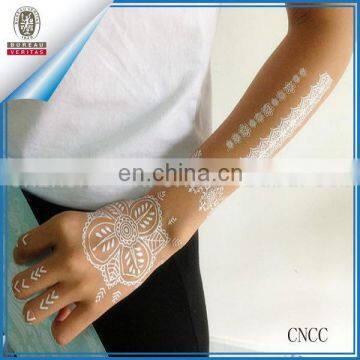 Temporary fake white henna tattoo