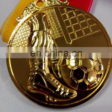 2015 latest sport medal Zinc alloy Gold plating 3D football symbol