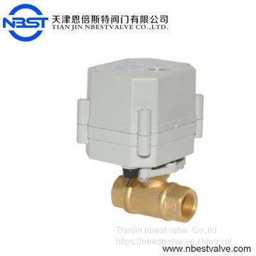 Dc9v-35v Brass Miniature Electric Shut Off Valve 1/4'' With Indicator No Manual photo-2