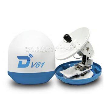 Ditel V61H 63cm gps ku band internet portable high gain wifi marine space satellite dish antenna auto receiver