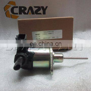 Kubota flameout solenoid valve 1A021-60017,excavator spare parts