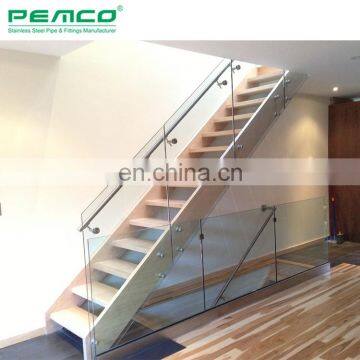 Modern Design Staircase Handrail Aluminum Base Shoe Frameless Glass Railing