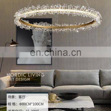 Современная светодиодная кристальная подвесная лампа, романтический круглый люстра photo-2