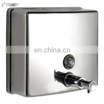 Refillable Wall Mount Bathroom Laundry Manual Stainless Steel Liquid Soap Dispenser With Lock
