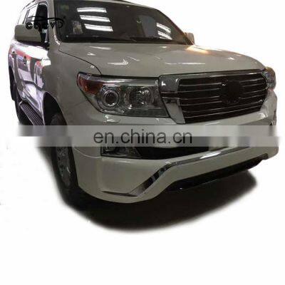 Plastic material body kit for Toyota land cruiser LC200 upgrade to 2018 style front bumper and rear bumper for LC200 facelift