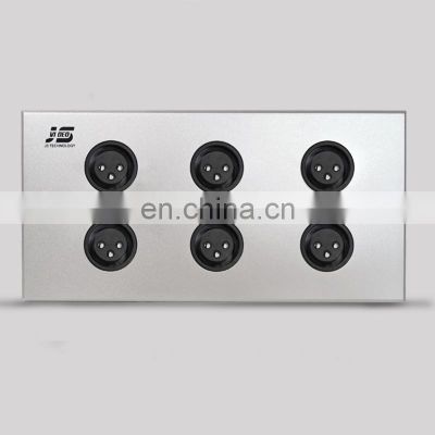 Conference Room Power 3 pin XLR electric aluminum Wall Socket Outlet