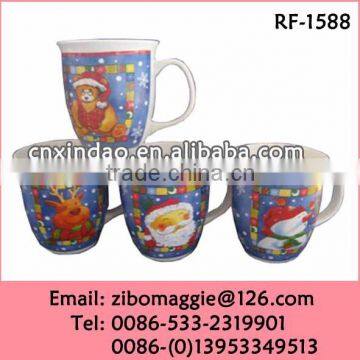 Professional Belly Shape 2016 Christmas New Design Tea Cups for Promotion Ceramic Travel Cup