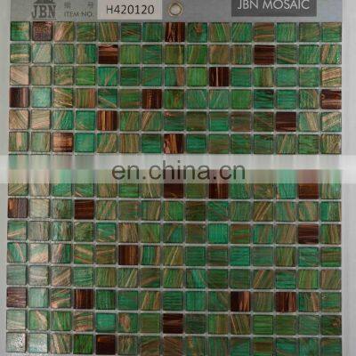 glass tile oval mosaic hot melting green bathroom mosaic 4mm