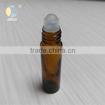 10ml amber glass roll on bottle with black plastic cap