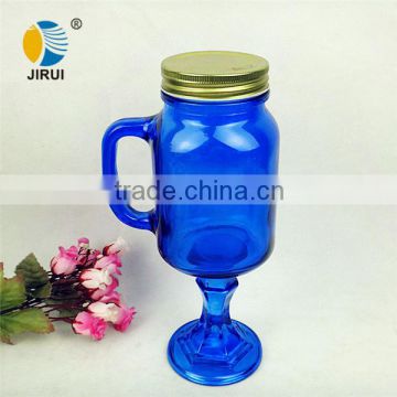 glass drinking handle mason jar with glass chasis