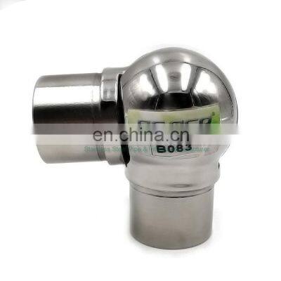 Factory price stainless steel 304 ball and socket joint, ball joint handrail round connector for Stair Railings