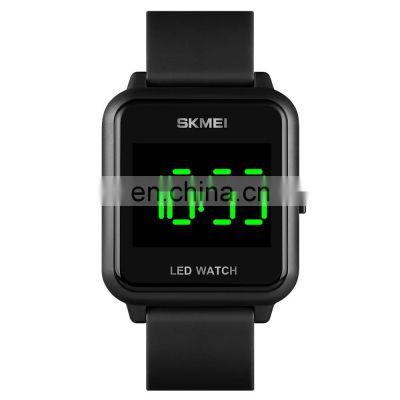 SKMEI 1630 Square Dial PU Band LED Digital Watches with Time Date for Men Women