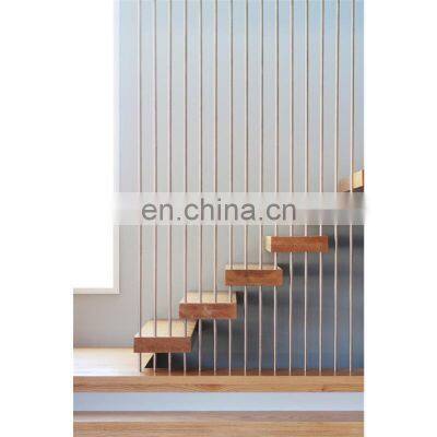 Simple staircase design indoor floating stairs with cable railing