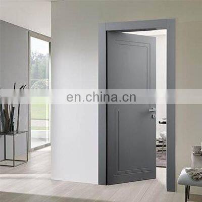 Real solid veneer beautiful gray modern luxury design flush apartment bedroom wood interior doors design sale