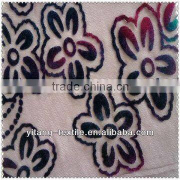 Jersey knit fabric burnout