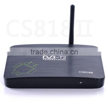 hot selling! CS818II DVB-T2 Dual Core Android 4.2.2 1G 8G WiFi Bluetooth dual core mx android smart tv box