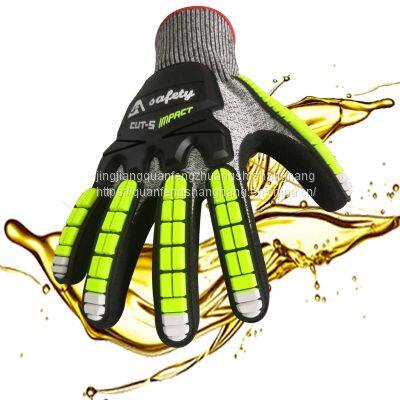 Sharp Tool Handing Anti Hppe Knitted Impact Glove photo-3