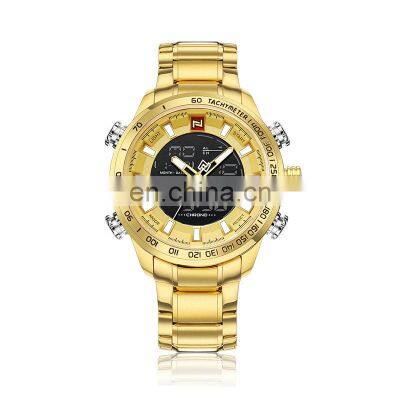 NAVIFORCE Watch 9093 Quartz+Digital Luxury Mens Wristwatch Stainless Steel 30M Waterproof China Brand Watch relojes