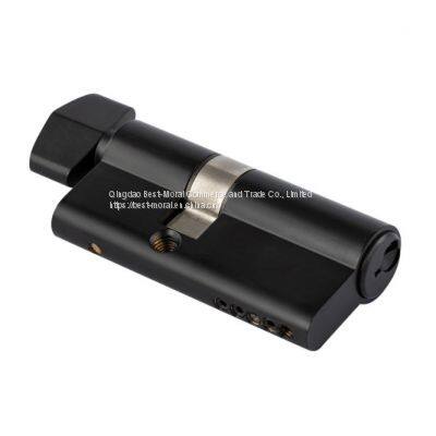 gun black color diamond and rhombus shaped thumbturn single open euro profile brass lock cylinder