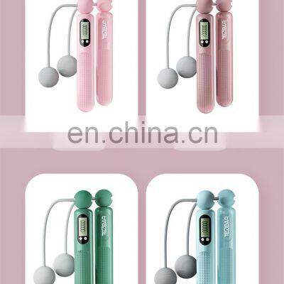 TEZEWA Unisex Skipping Rope Counting Cordless Jumping Rope Steel Wire Weighted For Adults photo-3