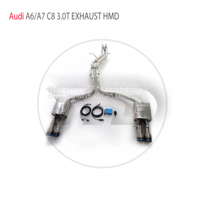 HMD Stainless Steel Exhaust System Performance Catback for Audi A6 A7 C8 3.0T Auto Accesorios Electronic Valve Muffler whatsapp008613189999301