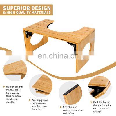 Bathroom Squatting Urinal Adjustable Bamboo Squatting Toilet Stool photo-2