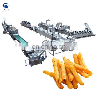 Automatic Potato Cutting Machine Frozen French Fries Deep Fryer Frying Machine