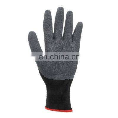 13guage Black Work Gloves Latex Coated Work Gloves Crinkle Latex Gloves Good Quality photo-5