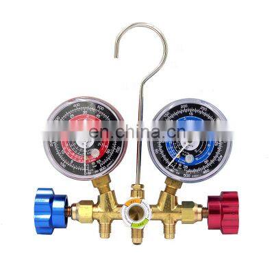 CT-536 H Brass Manifold Gauge Set HVAC Refrigeration System Auto Air Conditioner AC Charging R134A R22 R12 Manifold Gauge Set photo-3