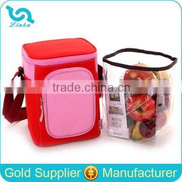 High Quality 300D Polyester Ice Cream Cooler Bag Insulated Ice Cream Cooler Bag With Detachable Clear PVC Compartment