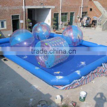 Commercial Round Giant Bule Color inflatable aqua ball swimming pool