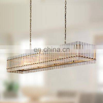 Modern Industrial Style Rivet Crystal Piece Chandelier Lighting Fixture for Living Room Kitchen Island Dining Room Foyer Lobby