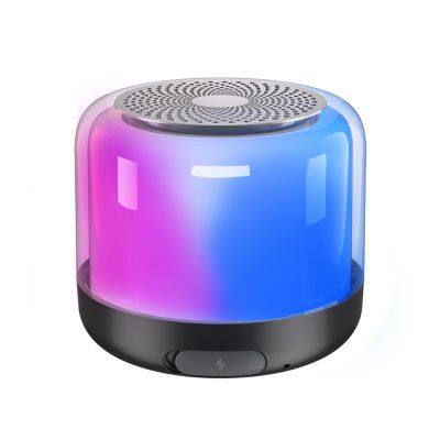 Factory Wholesale Audio Music Player LED Mini Portable Bluetooth Speakers with RGB Light