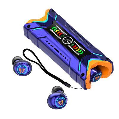 New Design TWS Mecha Gaming Bt5.3 Cool Led Lights Wireless Headset Earbuds Low Latency Hifi Stereo Game Earphone Headphones