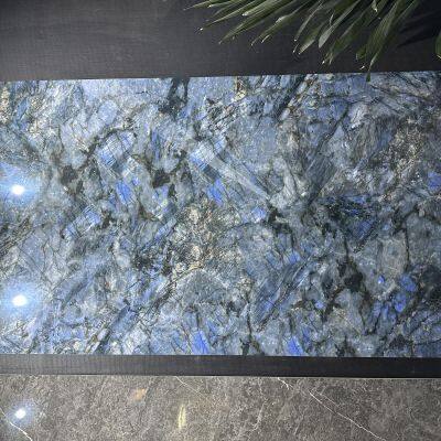 Blue Gemstone Sintered Stone Slabs Blue Jade Sintered Stone Manufacturer photo-2