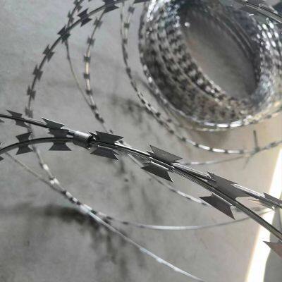 Stainless Steel Razor Barbed Wire Mesh Roll Double Coil Concertina Wire for Boundary Fencing photo-3