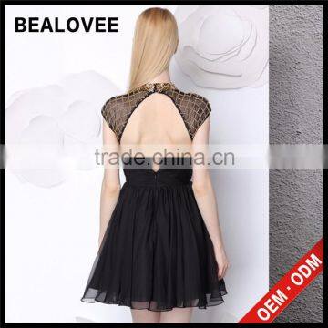 Factory Price New Arrival Ladies Diamond Black 100% Handmade Ladies Mini Skirt Haute Couture Evening Dresses photo-5