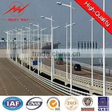 Q345 10m double arm street light pole manufacture