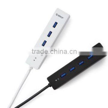 Hot Portable Super Speed 4 ports USB 3.0 Hub LED Indicator 5Gbps Hot-swap Black