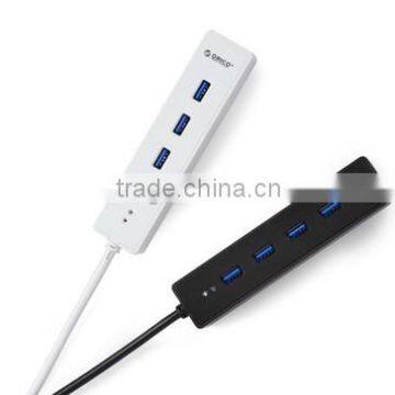 Hot Portable Super Speed 4 Ports USB 3.0 Hub LED Indicator 5Gbps Hot-swap Black