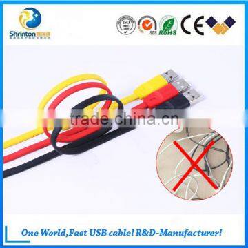 Wholesale soft wire USB 2.0 Micro Usb Data Cable For Samsung and iphone