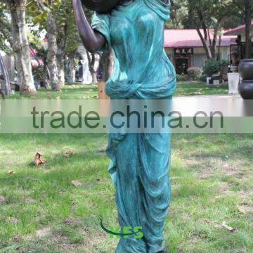 Decorative bronze sculpture of elegant lady