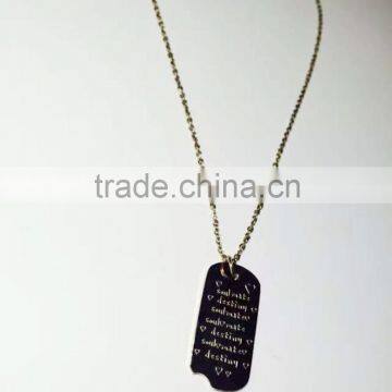 Fashion Necklace, Brass Nameplate Necklace, PT8193