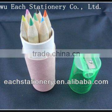 3.5'' Natural Wooden Color Pencil Set In Tube Box With Sharpener