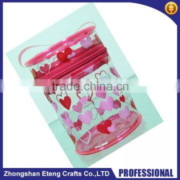 High definition printed custom made round cosmetic bag