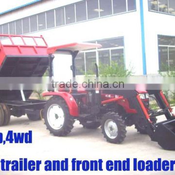 35HP 4wd mini farm tractor with front loader and backhoe,4cylinders,8F+2R shift,with Cabin,heater,fan,fork,blade