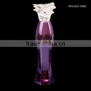 Cube perfume bottle 50ml glass perple perfume bottles