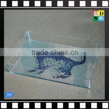 New Design Clear Acrylic Serving Trays With Priting Pattern for Sale