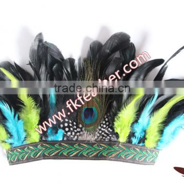 Indian Headdress Material Feather Peacock Feather And Cock Feather For Halloween Items